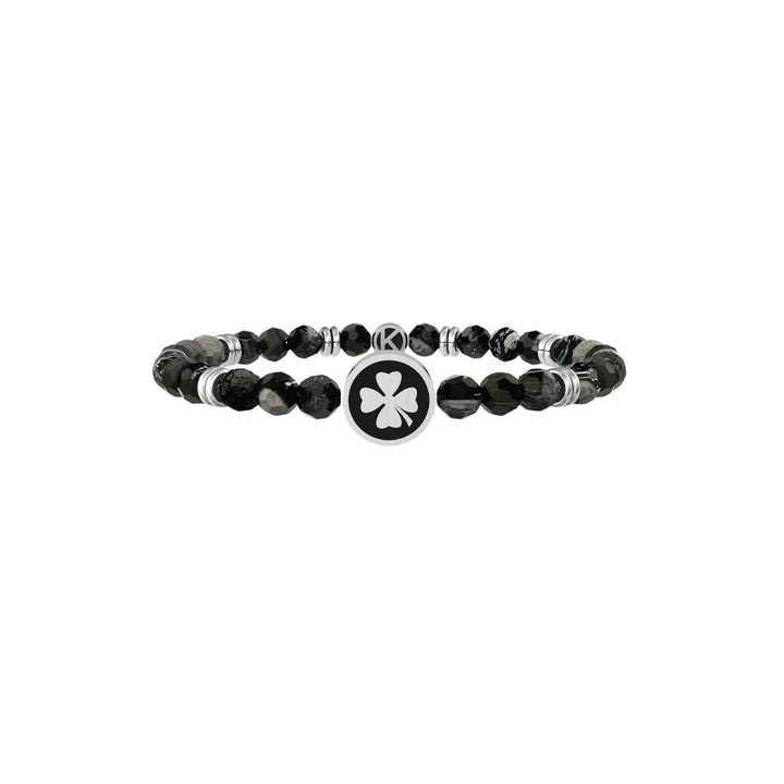 Bracciale in Acciaio Uomo Kidult Quadrifoglio Good luck-Kaidara Gioielli