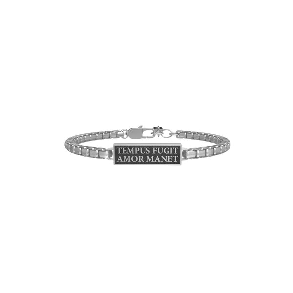 Bracciale in Acciaio Uomo Kidult Tempus fugit amor manet-Kaidara Gioielli