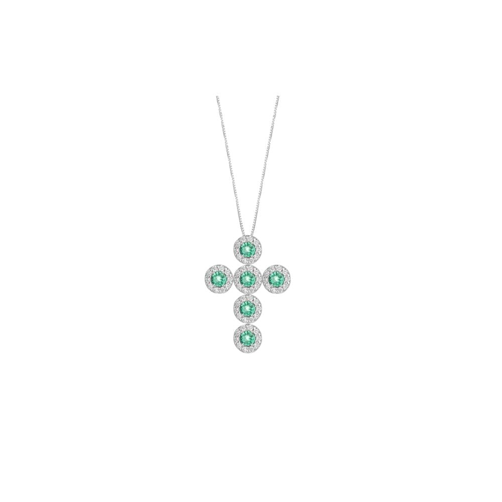 Collana Donna Crusado Collezione Amalfi Con Smeraldi e Diamanti-Kaidara Gioielli