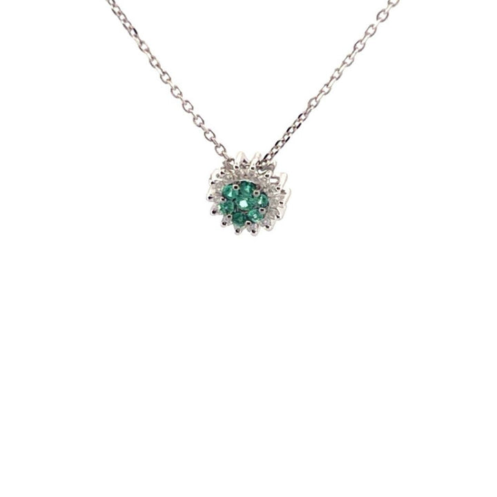 Collana in Oro Donna Fani Fiore di Smeraldi e Diamanti-Kaidara Gioielli