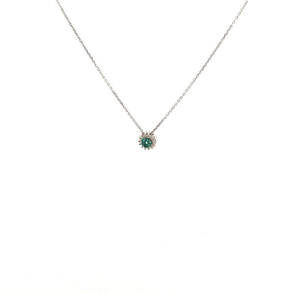 Collana in Oro Donna Fani Fiore di Smeraldi e Diamanti-Kaidara Gioielli