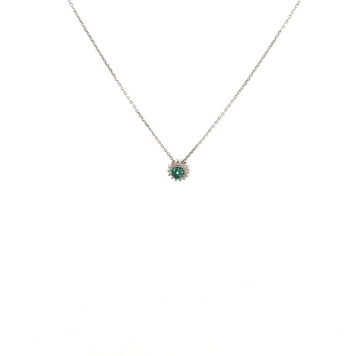 Collana in Oro Donna Fani Fiore di Smeraldi e Diamanti-Kaidara Gioielli