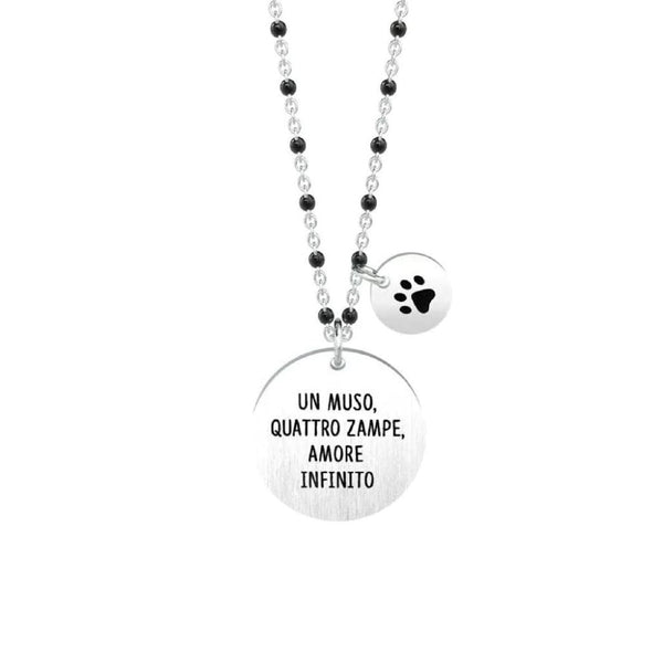 Collana in Acciaio Donna Kidult Cane Amore infinito-Kaidara Gioielli