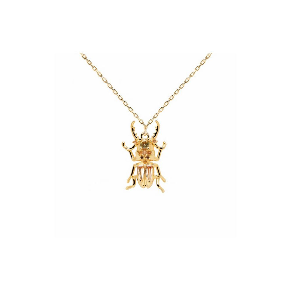 Collana in Argento Placcato Oro Donna Pdpaola Collezione House Of Beetles Courage-Kaidara Gioielli