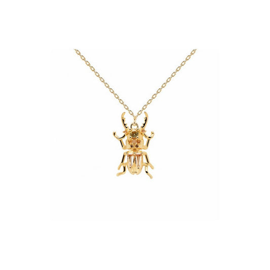 Collana in Argento Placcato Oro Donna Pdpaola Collezione House Of Beetles Courage-Kaidara Gioielli