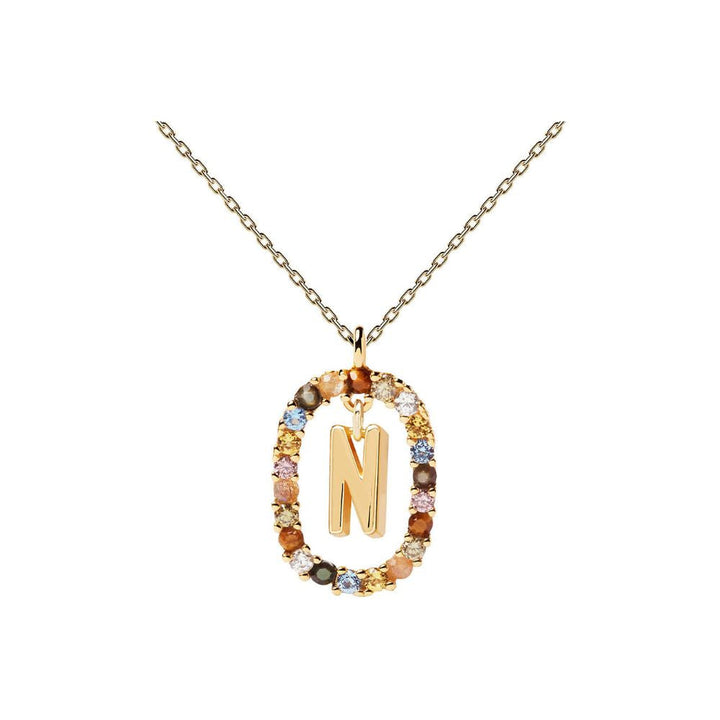Collana in Argento Placcato Oro Donna Pdpaola Collezione Lettere-Kaidara Gioielli