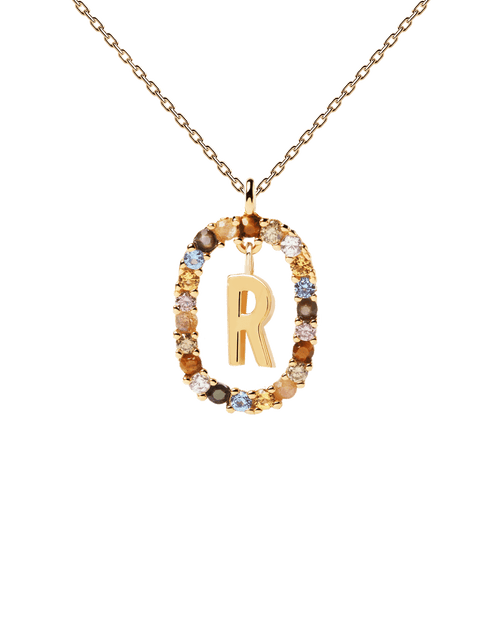 Collana in Argento Placcato Oro Donna Pdpaola Collezione Lettere-Kaidara Gioielli