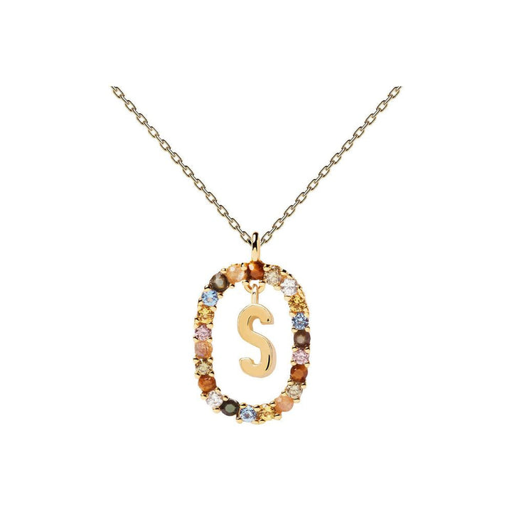 Collana in Argento Placcato Oro Donna Pdpaola Collezione Lettere-Kaidara Gioielli
