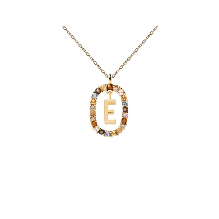Collana in Argento Placcato Oro Donna Pdpaola Collezione Lettere-Kaidara Gioielli