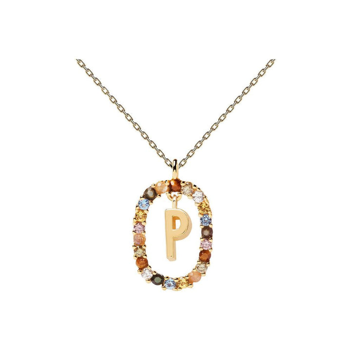 Collana in Argento Placcato Oro Donna Pdpaola Collezione Lettere-Kaidara Gioielli