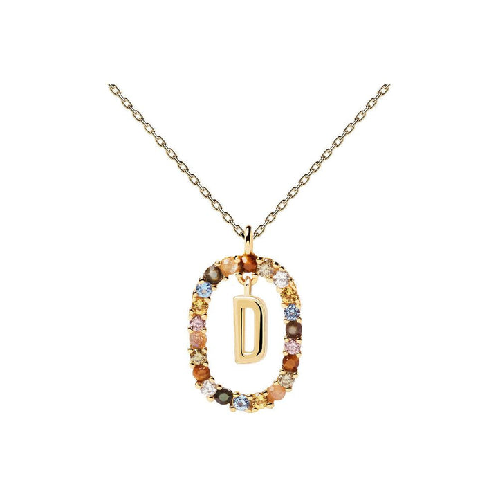 Collana in Argento Placcato Oro Donna Pdpaola Collezione Lettere-Kaidara Gioielli