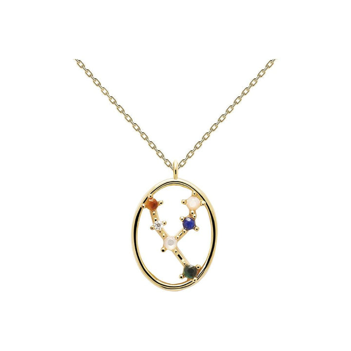 Collana in Argento Placcato Oro Donna Pdpaola Collezione Zodiac-Kaidara Gioielli