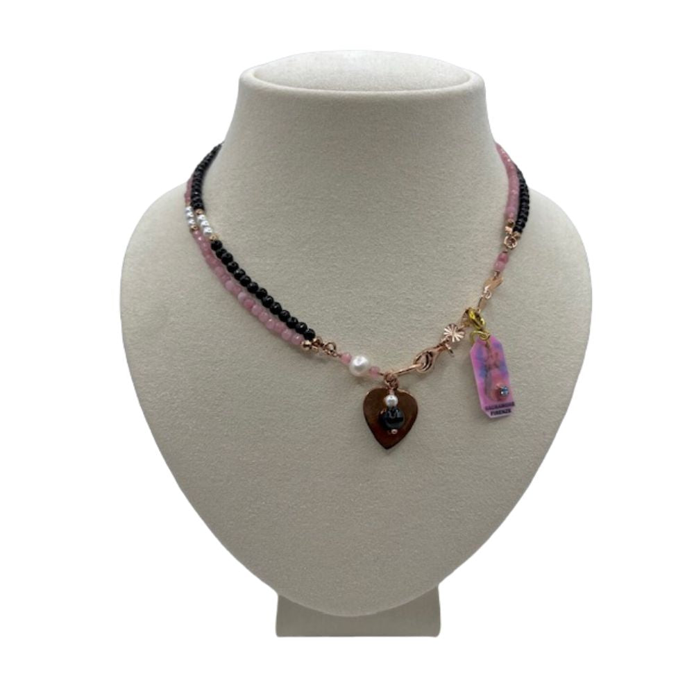 Collana in Argento Donna Sacramore Firenze Con Cuore Rosso-Kaidara Gioielli