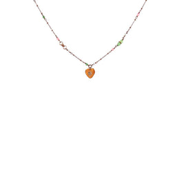 Collana in Argento Donna Sacramore Firenze Smaltato Rosa Con Cuore-Kaidara Gioielli