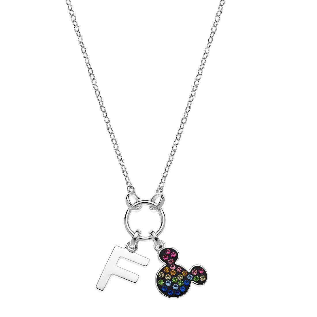 Collana in Argento Bimba/o Disney Collezione Mickey Mouse Lettere-Kaidara Gioielli