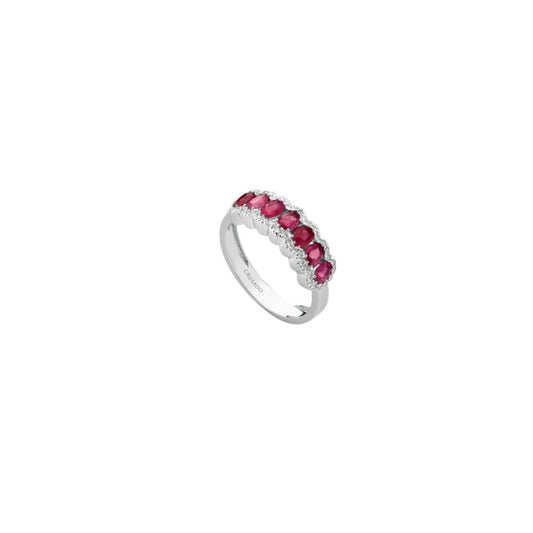 Anello in Oro Donna Crusado Collezione Lampedusa Con Diamanti e Rubino-Kaidara Gioielli
