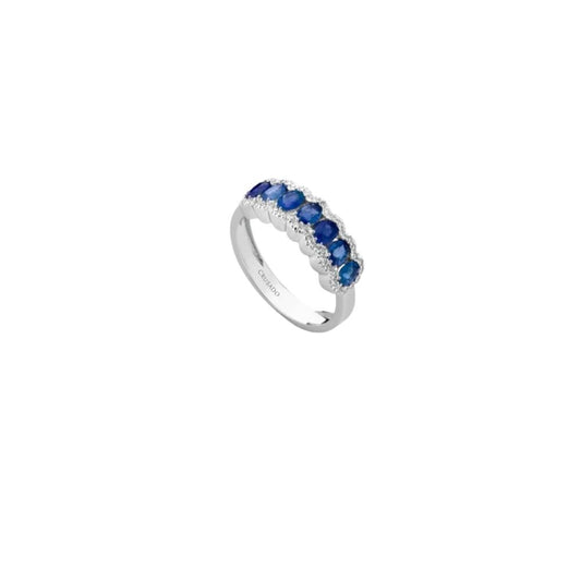 Anello in Oro Donna Crusado Collezione Lampedusa Con Diamanti e Zaffiro-Kaidara Gioielli
