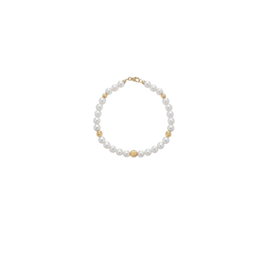 Bracciale in Oro Donna Crusado Collezione Perle Sfera Martellata-Kaidara Gioielli