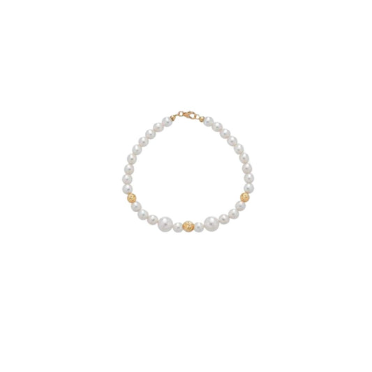 Bracciale in Oro Donna Crusado Collezione Perle Sfera Martellata-Kaidara Gioielli