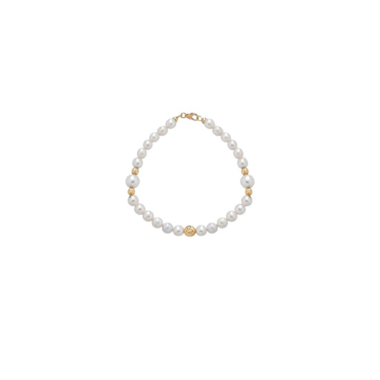 Bracciale in Oro Donna Crusado Collezione Perle Sfera Martellata-Kaidara Gioielli