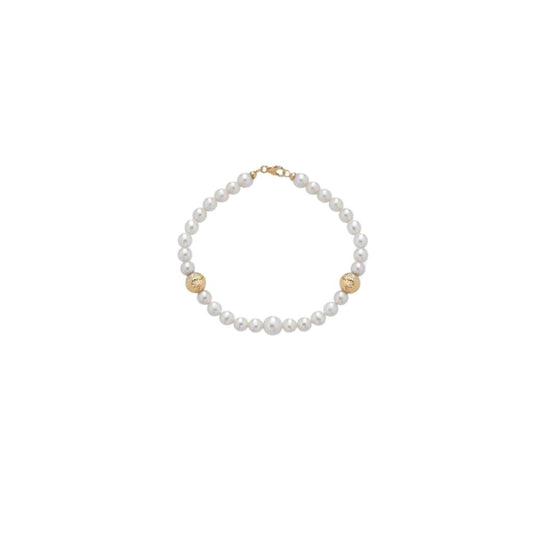 Bracciale in Oro Donna Crusado Collezione Perle Sfera Martellata-Kaidara Gioielli