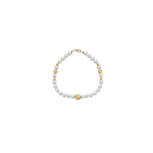 Bracciale in Oro Donna Crusado Collezione Perle Sfera Martellata-Kaidara Gioielli