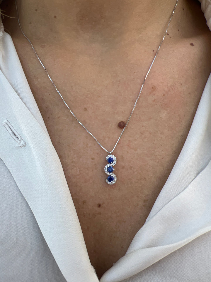 Collana in Oro Donna Crusado Collezione Lerici Con Diamanti E Zaffiro-Kaidara Gioielli