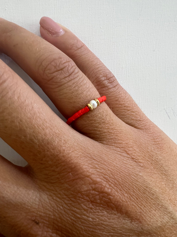 Anello in Argento Placcato Oro Donna Alisia Amanda Rosso-Kaidara Gioielli