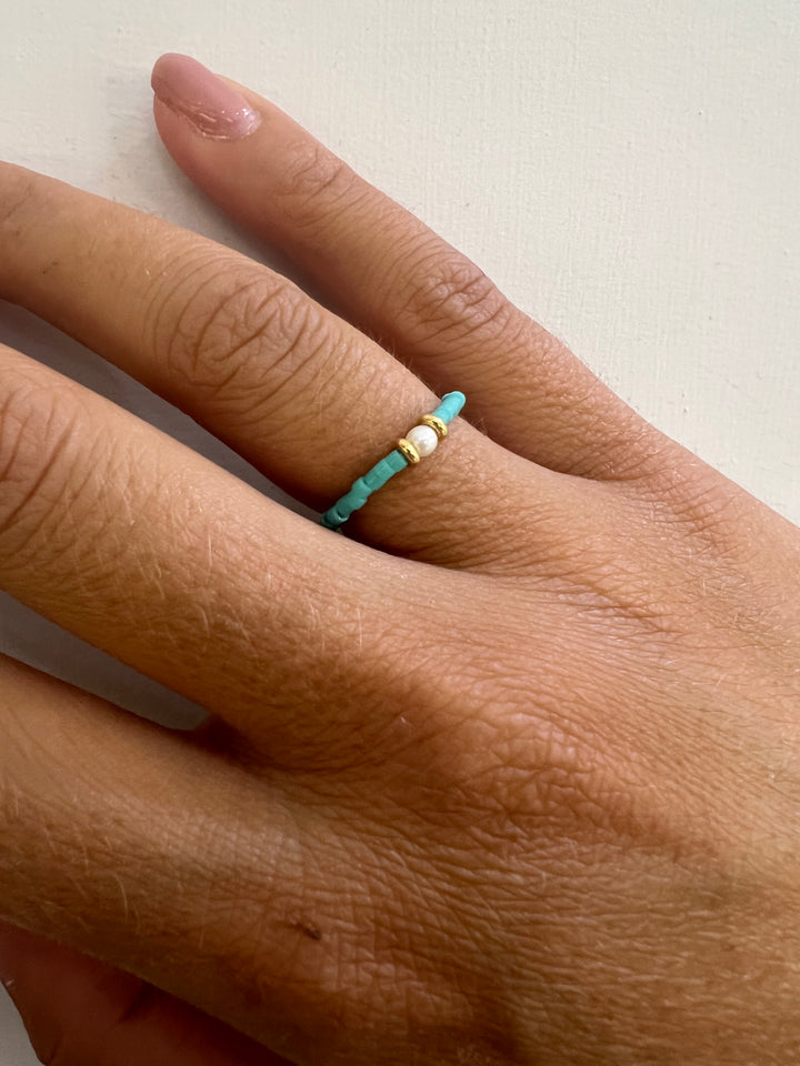 Anello in Argento Placcato Oro Donna Alisia Amanda Turchese-Kaidara Gioielli