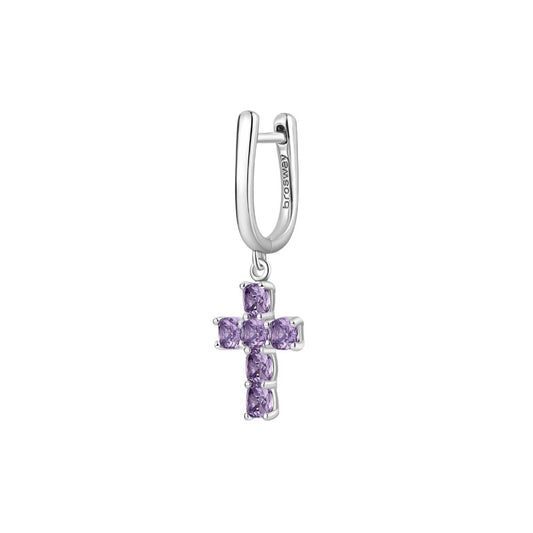 Mono Orecchino in Argento Donna Brosway Fancy Magic Purple-Kaidara Gioielli