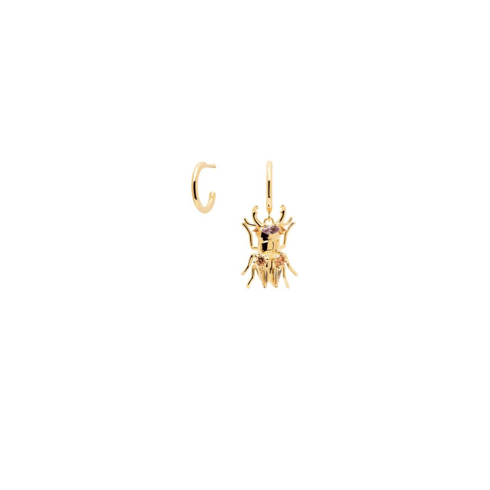 Orecchini in Argento Placcato Oro Donna Pdpaola Collezione Strength Beetle-Kaidara Gioielli