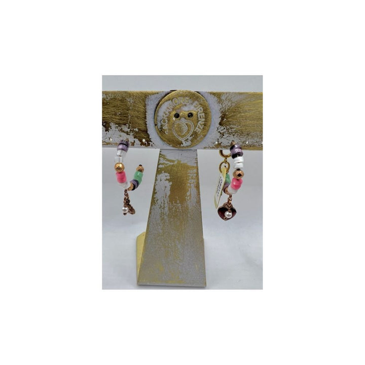 Orecchini in Argento Donna Sacramore Firenze Autumn Drops con Cuore Smaltato Bordeaux-Kaidara Gioielli