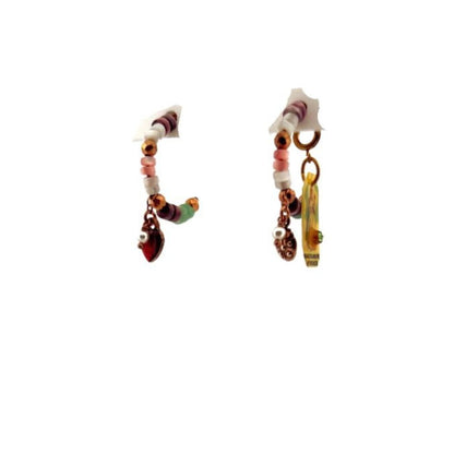 Orecchini in Argento Placcato Oro Donna Sacramore Firenze Autumn Drops con Cuore Smaltato Bordeaux-Kaidara Gioielli