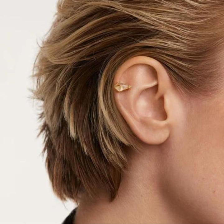 Orecchino Singolo Donna in Argento Pdpaola Collezione Akiro Quarzo Rutilato-Kaidara Gioielli