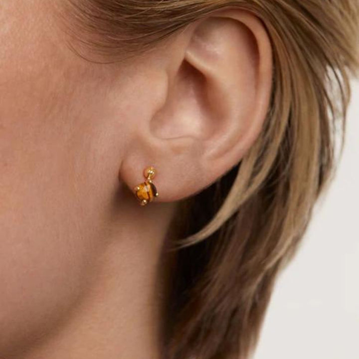 Orecchino Singolo Donna Pdpaola Collezione Kimi Occhio Di Tigre-Kaidara Gioielli