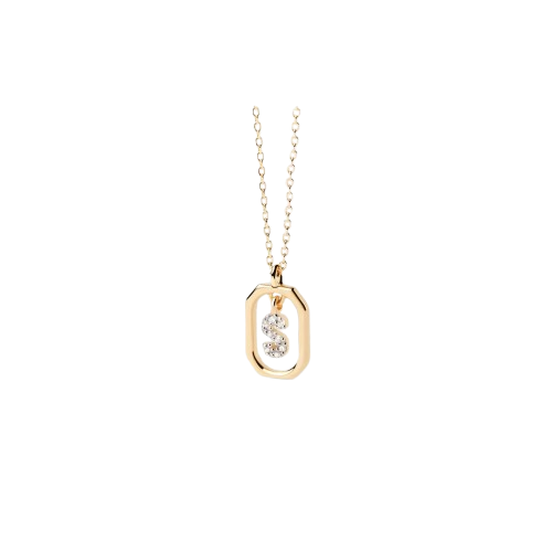 Collana in Argento Placcato Oro Donna Pdpaola Lettera S Mini-Kaidara Gioielli