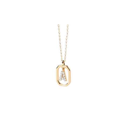 Collana in Argento Placcato Oro Donna Pdpaola Lettera A Mini-Kaidara Gioielli