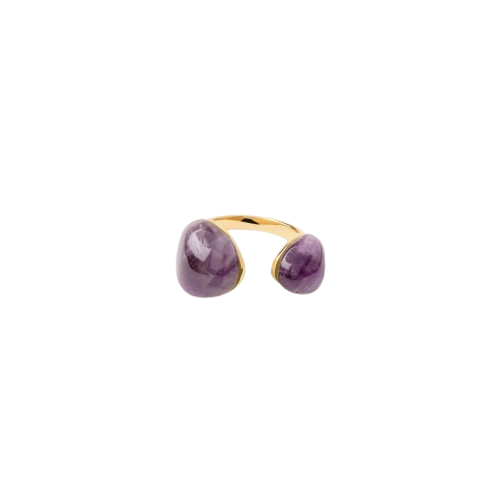 Anello in Argento Placcato Oro PdPaola Ametista Gravity-Kaidara Gioielli