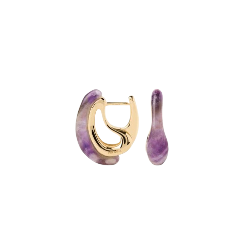 Orecchini in Argento Placcato Oro Donna PdPaola Ametista Brisa-Kaidara Gioielli