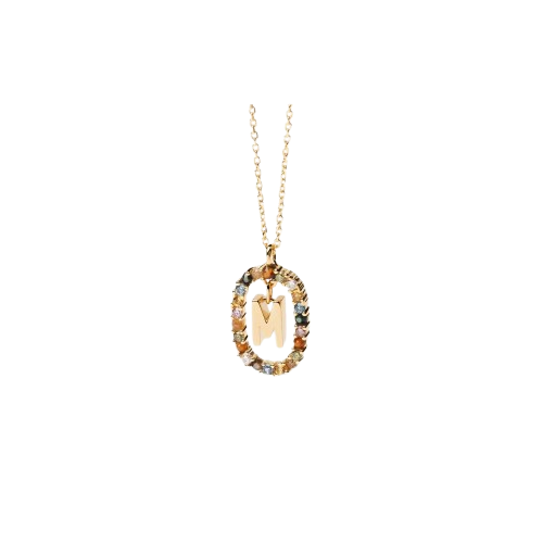 Collana in Argento Placcato Oro Donna Pdpaola Lettera M-Kaidara Gioielli