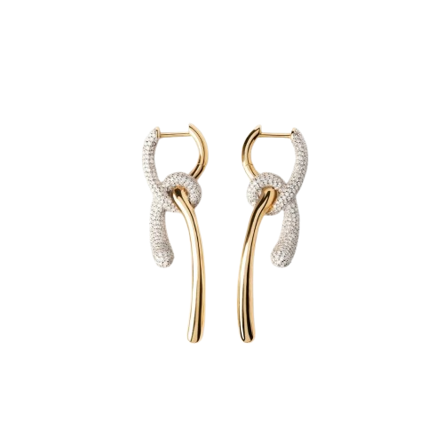 Orecchini in Argento Placcato Oro Donna PdPaola Pave Twist-Kaidara Gioielli