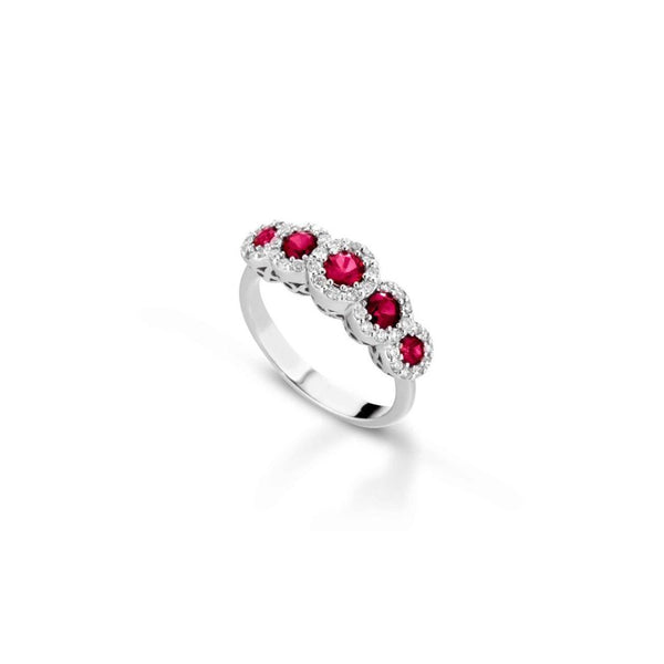 Anello in Oro Donna Crusado Collezione Amalfi Con Diamanti e Rubino
