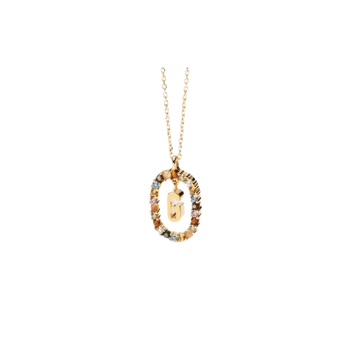 Collana in Argento Placcato Oro Donna Pdpaola Lettera G-Kaidara Gioielli