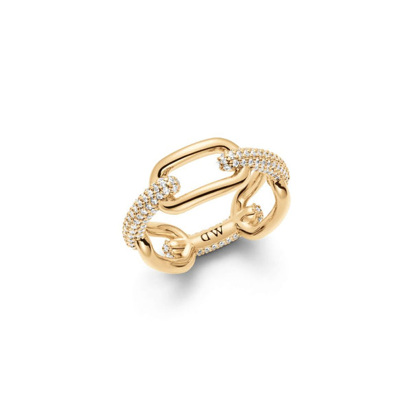 Anello in Acciaio Donna Daniel Wellington Crystal Link Ring Gold-Kaidara Gioielli