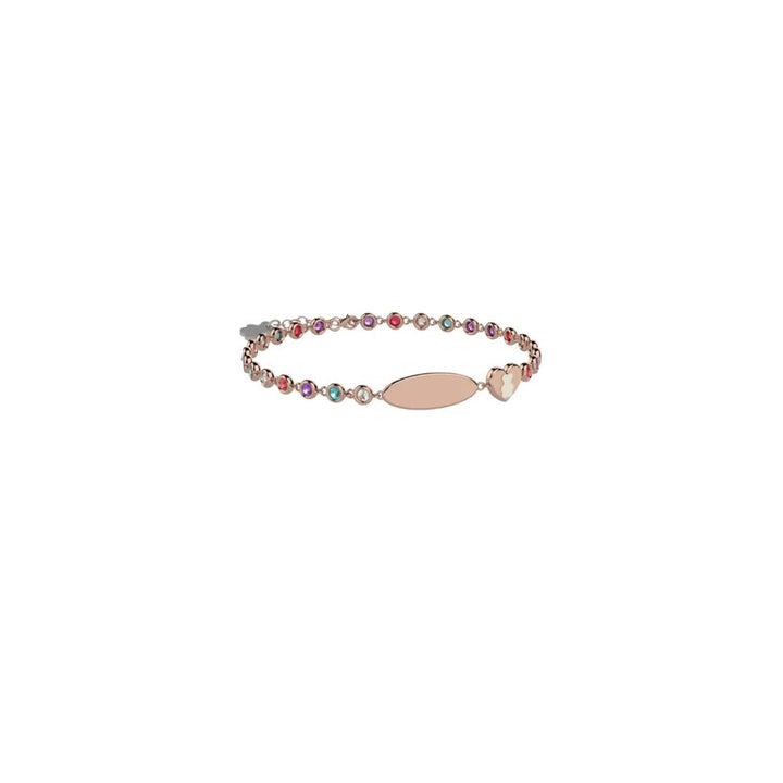 Bracciale in Argento Bimba Nanan Multicolor e Targhetta-Kaidara Gioielli