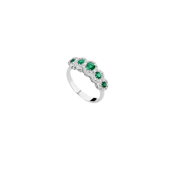 Anello in Oro Donna Crusado Collezione Amalfi Con Diamanti e Smeraldo-Kaidara Gioielli