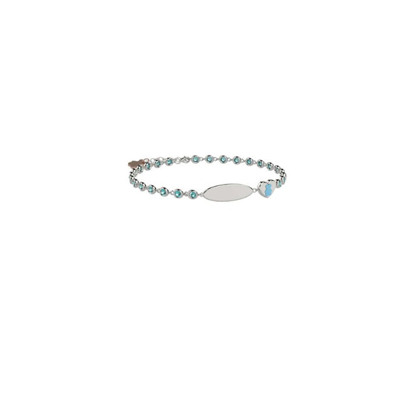 Bracciale in Argento Bimba/o Nanan e Targhetta-Kaidara Gioielli