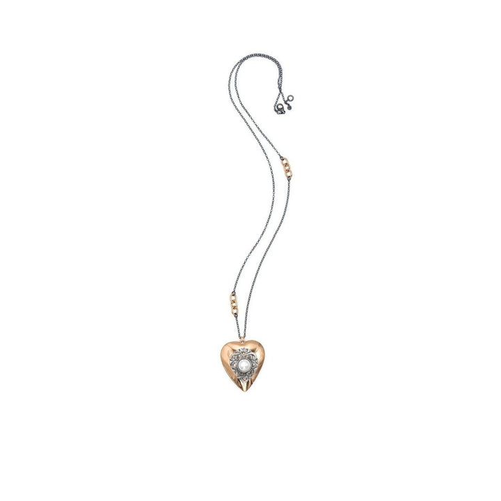 Collana in Argento Donna Sacramore Firenze Cuore con Perla-Kaidara Gioielli
