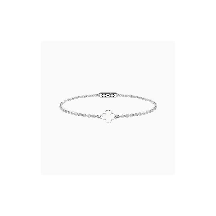 Bracciale in acciaio Unisex Infinity con Quadrifoglio-Kaidara Gioielli