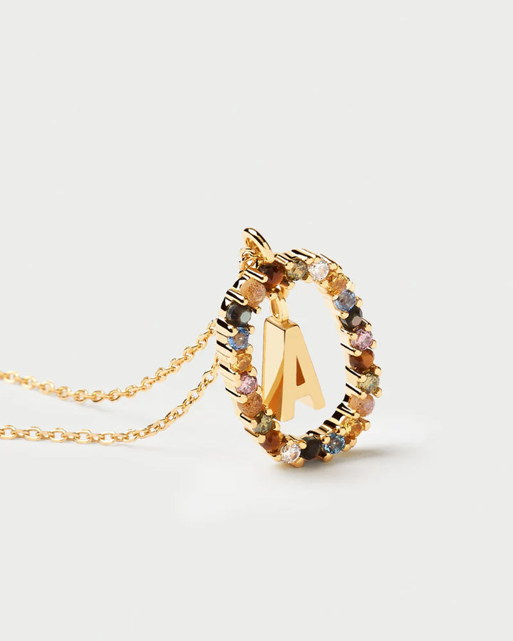 Collana in Argento Placcato Oro Donna Pdpaola Lettera A-Kaidara Gioielli